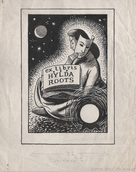 Evelyn Dunbar, ‘Ex Libris Hylda Roots – Design for an Ex Libris commission [HMO 337]’, 1948