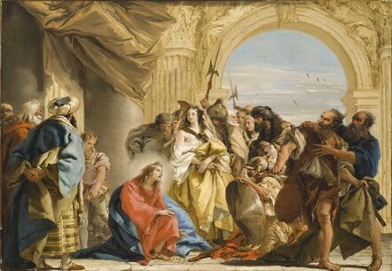 Giovanni Domenico Tiepolo, ‘Christ and the Woman Taken in Adultery’, 1752
