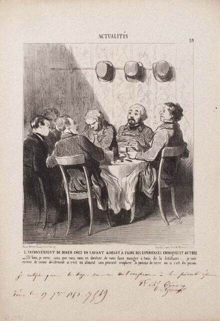 Honoré Daumier, ‘L'inconvénient de Diner Chez un Savant’, 1853