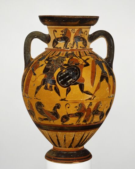 ‘Black-Figure Neck Amphora’,  about 570 -560 B.C.