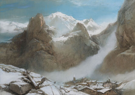Henry Bright, ‘Mont Blanc from Courmayeur’, ca. 1849
