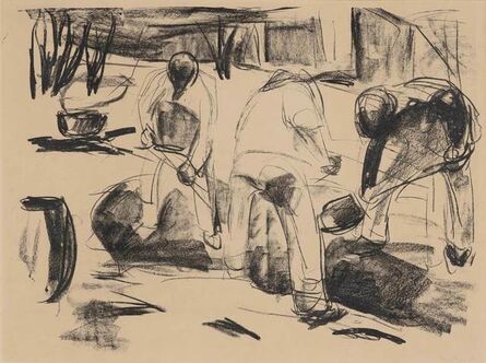 Edvard Munch, ‘Grabende Arbeiter (Street Workmen) (Schiefler 484)’, 1920