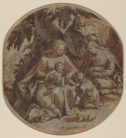 Hendrik Goltzius, ‘The Holy Family with Saint Elizabeth and Saint John the Baptist’, 1595