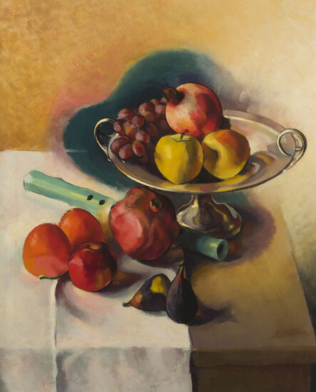 Stanton MacDonald-Wright, ‘Still life with flute, fruit and bowl’, 1942