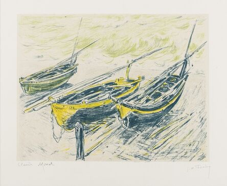 Claude Monet, ‘Trois Barques sur la Grève (Lugt 225d)’, circa 1892