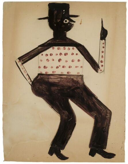 Bill Traylor, ‘Untitled (Man Pointing Up)’, ca. 1939-1942
