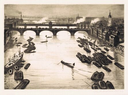 Christopher Richard Wynne Nevinson, ‘London Bridges ’, 1920