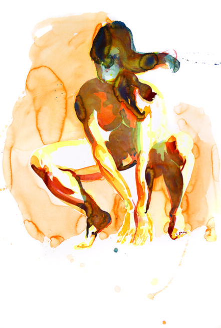 Eric Fischl, ‘Crouching Woman, New Works on Paper and in Glass (Print Portfolio)’, 2012