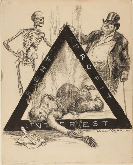 John Sloan, ‘The Triangle Shirtwaist Factory Fire for New York Call’, March 27-1911