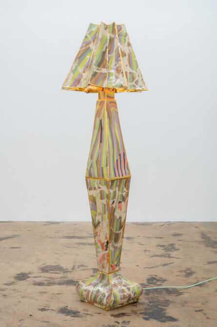 Katie Stout, ‘Slab Lamp (Green Accordion)’, 2020
