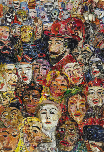 Vik Muniz, ‘Portrait of the Artist Surrounded by Masks, after James Ensor (Pictures of Magazines 2)’, 2013