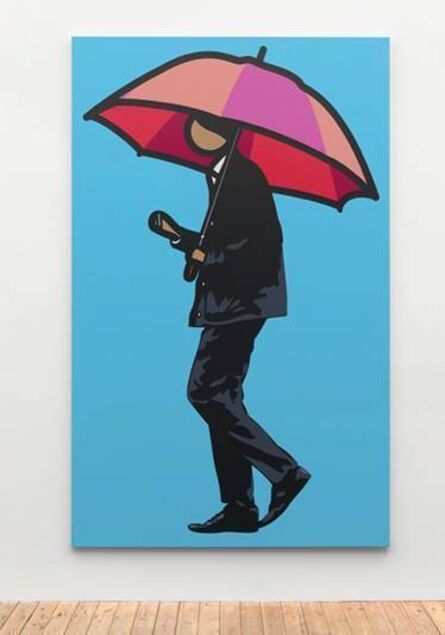 Julian Opie, ‘Man smoking with umbrella’, 2012