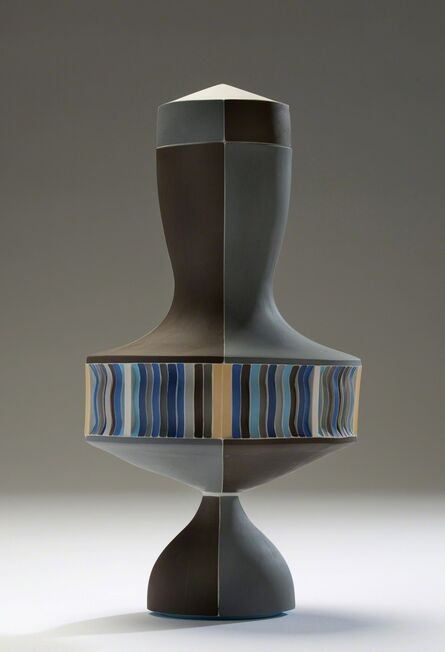 Peter Pincus, ‘Brown and Blue Urn with White Seams’, 2016