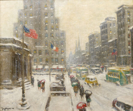 Guy Carleton Wiggins, ‘Winter at the Library’, ca. 1940s