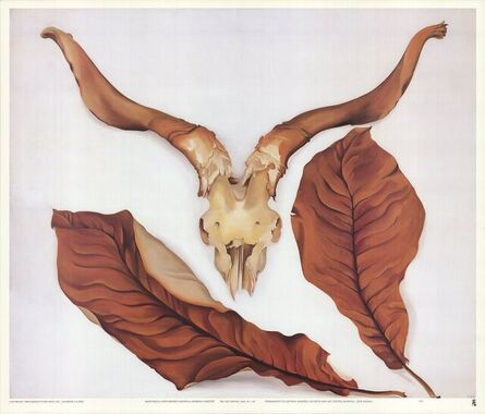 Georgia O’Keeffe, ‘Ram's Skull with Brown Leaves’, 1989