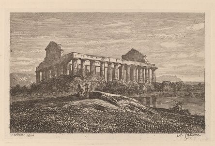 Alexandre Calame, ‘Ruins at Paestum’, 1845