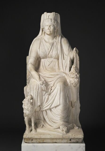 ‘Statue of a Seated Cybele with the Portrait Head of her Priestess’,  about 50