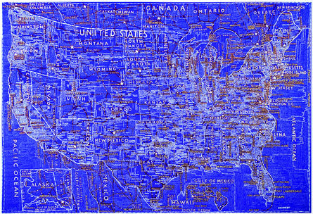 Paula Scher, ‘The United States (Blue)’, 2007