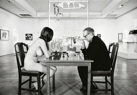 Julian Wasser, ‘Marcel Duchamp Playing Chess with a Nude Eve Babitz’, 1963