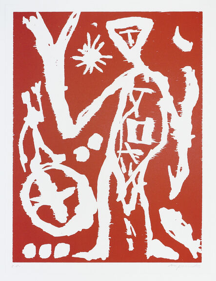 A.R. Penck, ‘Jäger vor der Entscheidung (sentimental) ("Hunter before a decision (sentimental)")’, 1991