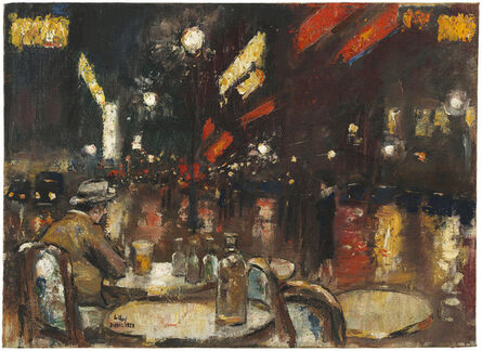 Lesser Ury, ‘Café de la Paix bei Nacht, Paris’, 1928