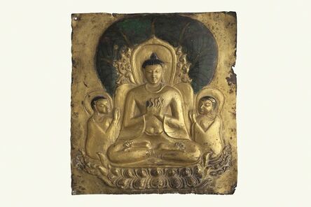 ‘Plaque with image of seated Buddha’, 11th-13th century