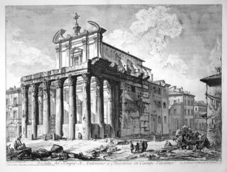 Giovanni Battista Piranesi, ‘Veduta del Tempio di Antonio e Faustina in Campo Vaccino (3rd State) [The Temple of Antoninus and Faustina]’, 1758