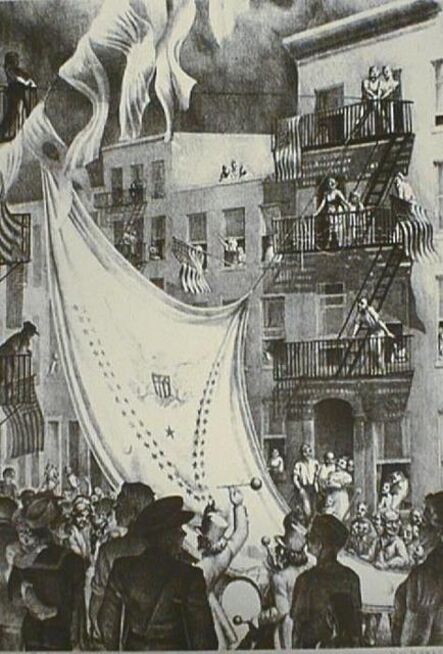 Kyra Markham, ‘Flag Raising in Leroy Street’, 1942