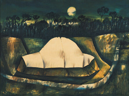 Charles Blackman, ‘Haystacks in moonlight’, 1954-1955