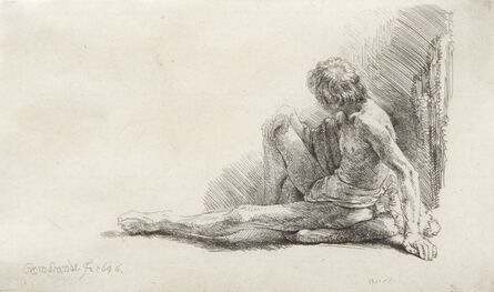 Rembrandt van Rijn, ‘Nude Man Seated on the Ground’, 1646