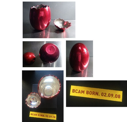 Jeff Koons, ‘"Cracked Egg", BCAM Invitation Egg, with Original Invite/Box/Ribbon’, 2006