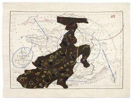 William Kentridge, ‘Porter Series: Carte de France Divisèe en 86 departements (Dancing Lady)’, ca. 2007