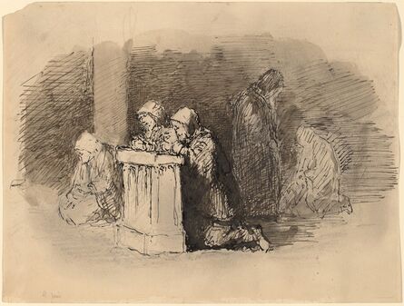 Robert Walter Weir, ‘Praying Figures in a Church, Florence’, ca. 1824/1827