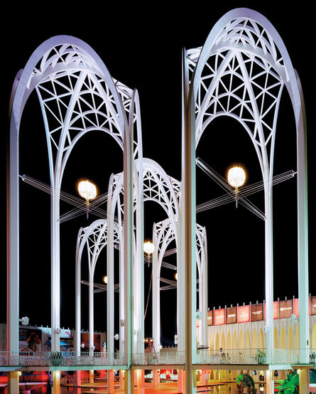 Jade Doskow, ‘Seattle 1962 World’s Fair, “Century 21 Exposition,” Science Center Arches at Night, View I’, 2014