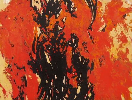 Helen Bellaver, ‘Paradise, A Wake Up Call- Abstract Fire Painting with Orange, Red and Black’, 2019