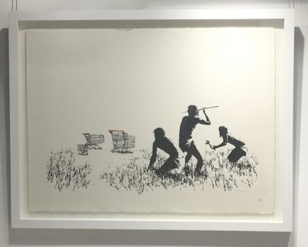 Banksy, ‘Trolley Hunters (Black and White) SIGNED’, 2007