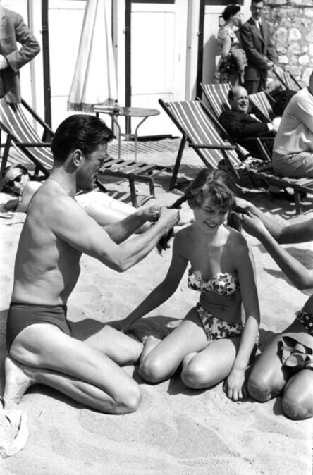 Michou Simon, ‘Kirk Douglas and Brigitte Bardot at the beach’, 1953
