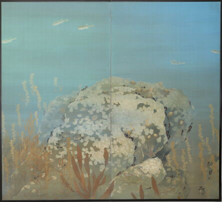 Unknown Artist, ‘Folding Screen, Tropical Fish in Ocean (T-4169)’, Showa era (1926, 1989), mid 20th century