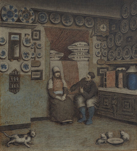 Xavier Mellery, ‘Les Fiancés, dans la Pronckamer (The Bride and Groom, in the Pronkkamer)’, 1879