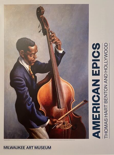Thomas Hart Benton, ‘"American Epics, Thomas Hart Benton and Hollywood" Rare Museum TWO SIDED poster highlighting a painting of an African American Musician’, 2016