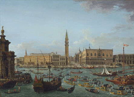 Antonio Joli, ‘Procession of Gondolas in the Bacino di San Marco, Venice’, 1742 or after