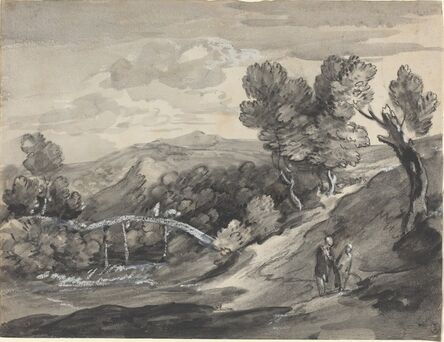 Thomas Gainsborough, ‘Wooded Upland Landscape with a Bridge’, ca. 1780