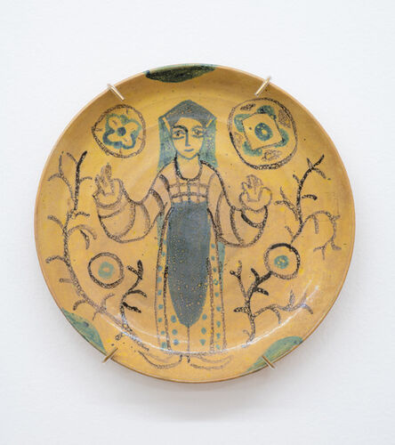 Beatrice Wood, ‘Untitled (Small plate with painted figures)’, ca. 1960