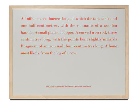 Birgir Andrésson, ‘Still Life (A knife, ten centimetres long, of which the...)’, 2000