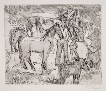 Ernst Ludwig Kirchner, ‘Alpszene mit Pferd (Scene in the Alps with Horse)’, 1922