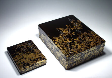 Miyazaki Heiandō, ‘Writing Box and Document Box, Poem, Grasses and Flowers(T-1261-1)’, Taisho era (1912_1926)-1920s