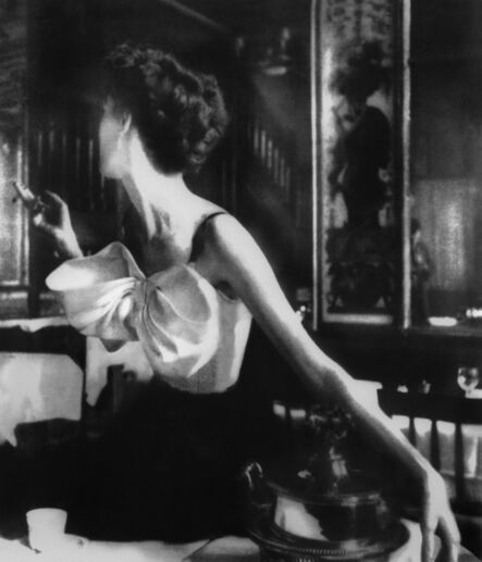 Lillian Bassman, ‘ Across the Restaurant, Barbara Mullen, dress by Jacques Fath, Le Grand Véfour, Paris, Harper's Bazaar, April 1949’, 1949