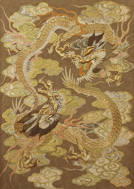 Unknown Japanese, ‘Silk Embroidery with Dragons’, Late 19th Century