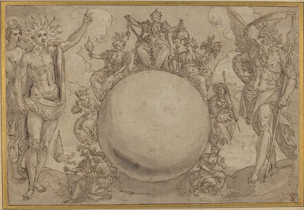 Maarten de Vos, ‘Apollo, Diana, and Time with the Cyclic Vicissitudes of Human Life’, ca. 1561