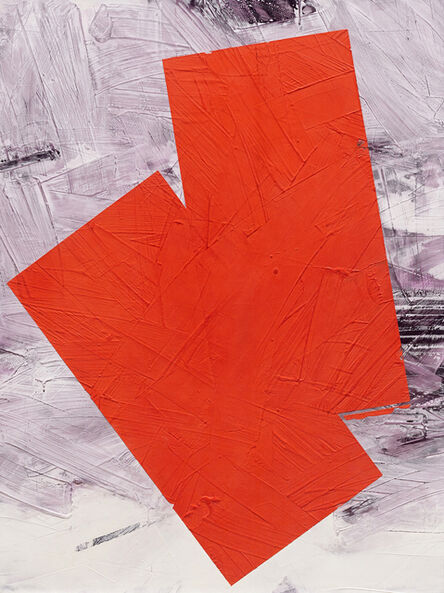 Ivo Stoyanov, ‘Dark Orange No 40 - bold abstract shapes, marble dust, acrylic, wax on canvas’, 2019